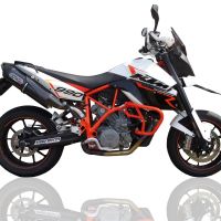 Scarico GPR compatibile con  Ktm Lc8 990 Adventure - R - DAKAR  2006-2014, Furore Nero, Coppia di silenziatori di scarico omologati, con flangia specifica, con db killer estraibili