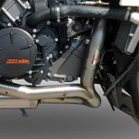 Exhaust system compatible with Ktm Rc 8 R 2008-2014, Gpe Ann. Black titanium, Homologated legal full system exhaust, including removable db killer and catalyst 