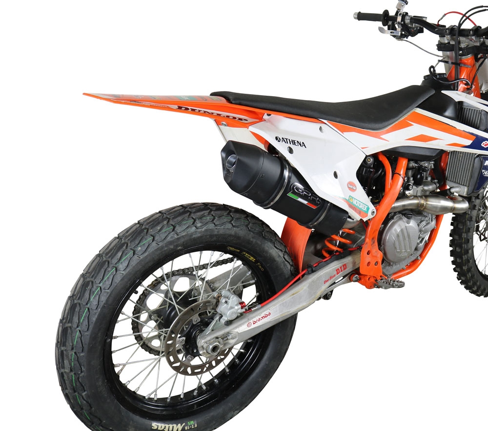 Exhaust compatible with Ktm SX-F 450 2016-2018, Furore Nero, Racing full system exhaust, including removable db killer/spark arrestor 
