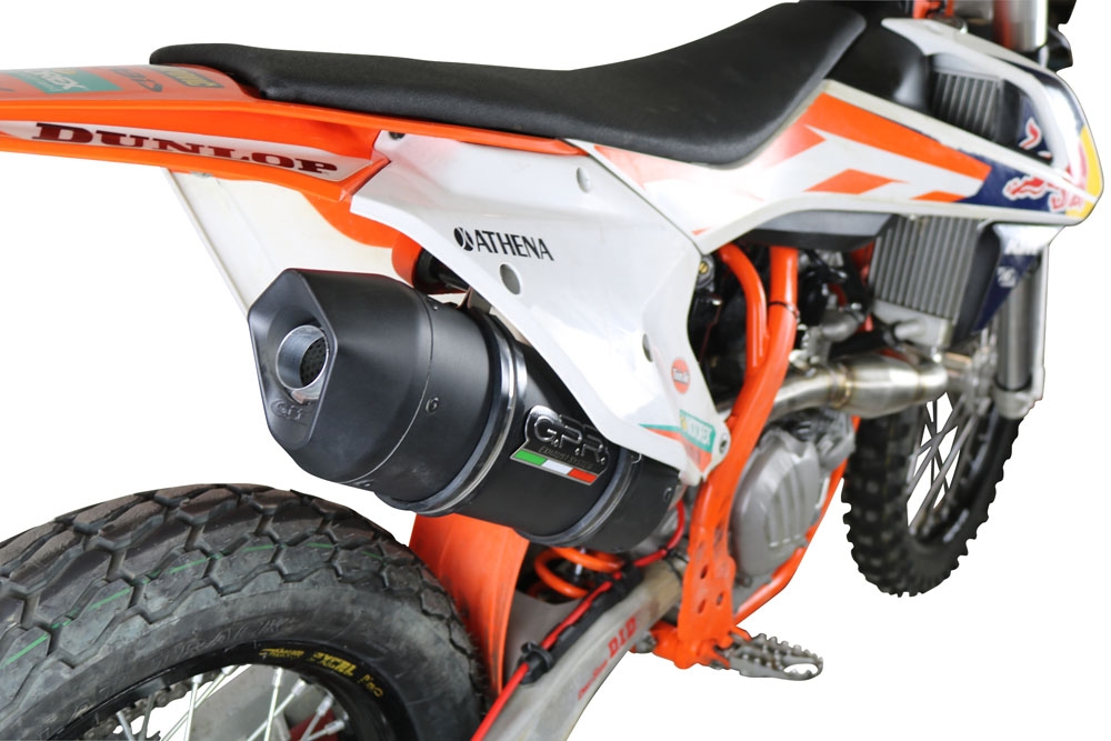 Exhaust compatible with Ktm SX-F 450 2016-2018, Furore Nero, Racing full system exhaust, including removable db killer/spark arrestor 