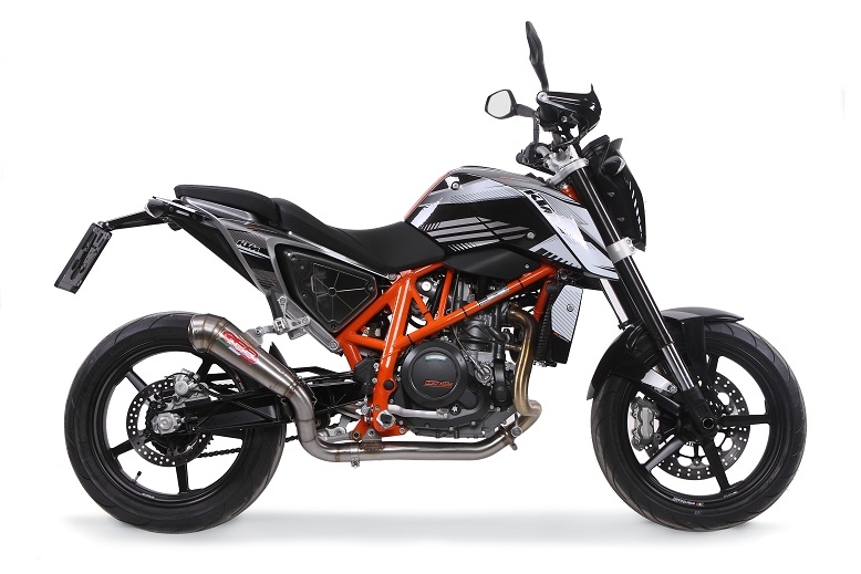Exhaust compatible with Ktm Duke 690 2017-2020, Powercone Evo, Homologated legal slip-on exhaust including removable db killer and link pipe 