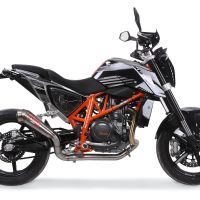 Exhaust compatible with Ktm Duke 690 2017-2020, Powercone Evo, Homologated legal slip-on exhaust including removable db killer and link pipe 