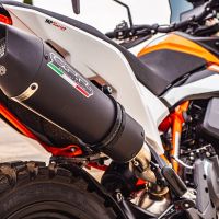 Scarico compatibile con Ktm Adventure 890 2020-2024, GP Evo4 Black Titanium, Scarico omologato, silenziatore con db killer estraibile e raccordo specifico