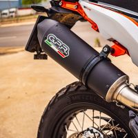Exhaust system compatible with Ktm Duke 890 2021-2023, GP Evo4 Black Titanium, Homologated legal slip-on exhaust including removable db killer and link pipe 
