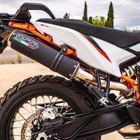 Exhaust compatible with Husqvarna Norden 901 2022-2024, M3 Black Titanium, Homologated legal slip-on exhaust including removable db killer and link pipe 