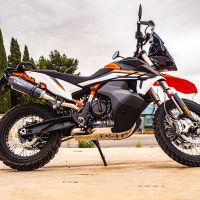 Scarico compatibile con Husqvarna Norden 901 2022-2024, GP Evo4 Poppy, Scarico omologato, silenziatore con db killer estraibile e raccordo specifico