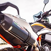Scarico compatibile con Husqvarna Norden 901 2022-2024, GP Evo4 Poppy, Scarico omologato, silenziatore con db killer estraibile e raccordo specifico