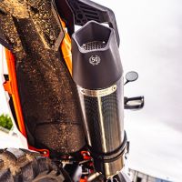 Scarico compatibile con Husqvarna Norden 901 2022-2024, GP Evo4 Poppy, Scarico omologato, silenziatore con db killer estraibile e raccordo specifico