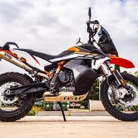 Scarico compatibile con Ktm Adventure 890 2021-2023, Powercone Evo, Scarico omologato, silenziatore con db killer estraibile e raccordo specifico