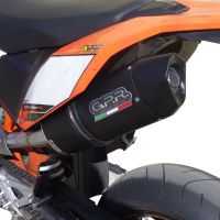Exhaust compatible with Ktm Enduro 690 R 2007-2016, Furore Nero, Homologated legal full system exhaust, including removable db killer 