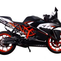 Scarico compatibile con Ktm Rc 125 2014-2016, Deeptone Inox, Scarico omologato, silenziatore con db killer estraibile e raccordo specifico