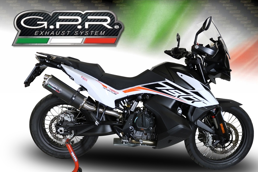 Exhaust compatible with Ktm Adventure 790 2018-2020, Dual Poppy, Homologated legal slip-on exhaust including removable db killer and link pipe 