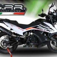 Scarico compatibile con Ktm Adventure 790 2018-2020, Furore Evo4 Nero, Scarico omologato, silenziatore con db killer estraibile e raccordo specifico
