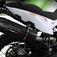 Scarico compatibile con Ktm Adventure 790 2018-2020, Furore Evo4 Nero, Scarico omologato, silenziatore con db killer estraibile e raccordo specifico