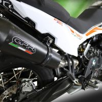 Exhaust system compatible with Ktm Adventure 790 2018-2020, GP Evo4 Black Titanium, Homologated legal slip-on exhaust including removable db killer and link pipe 