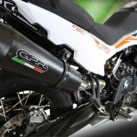 Scarico compatibile con Ktm Adventure 790 2021-2023, GP Evo4 Black Titanium, Scarico omologato, silenziatore con db killer estraibile e raccordo specifico