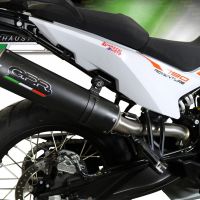 Exhaust system compatible with Ktm Adventure 790 2018-2020, M3 Black Titanium, Homologated legal slip-on exhaust including removable db killer and link pipe 