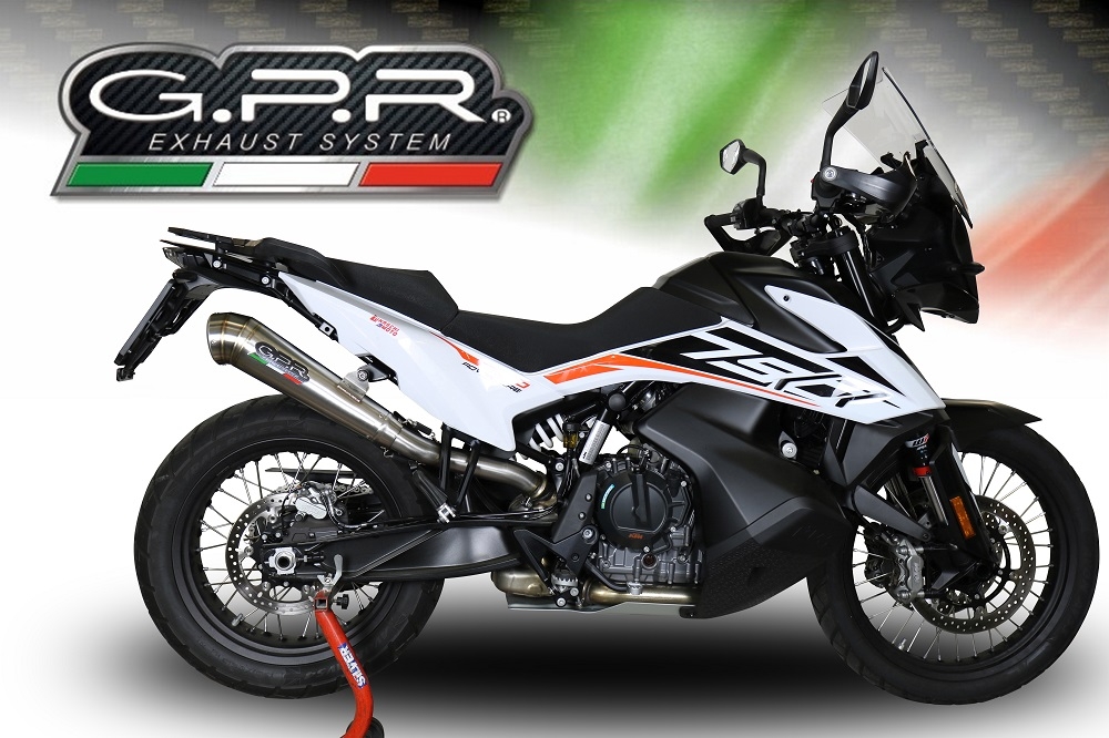 Scarico compatibile con Ktm Adventure 790 2018-2020, Powercone Evo, Scarico omologato, silenziatore con db killer estraibile e raccordo specifico