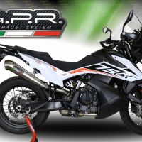 Scarico compatibile con Ktm Adventure 790 2018-2020, Powercone Evo, Scarico omologato, silenziatore con db killer estraibile e raccordo specifico