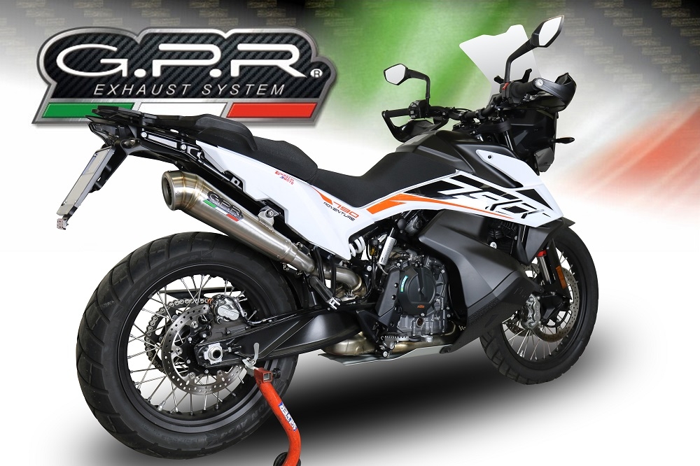 Scarico compatibile con Ktm Adventure 790 2018-2020, Powercone Evo, Scarico omologato, silenziatore con db killer estraibile e raccordo specifico