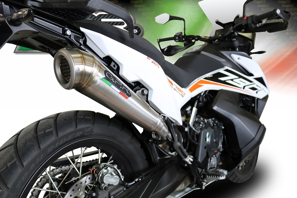 Scarico compatibile con Ktm Adventure 790 2018-2020, Powercone Evo, Scarico omologato, silenziatore con db killer estraibile e raccordo specifico