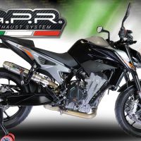 Scarico compatibile con Ktm Duke 790 2017-2020, Deeptone Inox, Terminale di scarico racing, con raccordo, senza omologazione