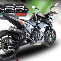 Exhaust system compatible with Ktm Duke 790 2021-2023, M3 Black Titanium, Homologated legal slip-on exhaust including removable db killer and link pipe 