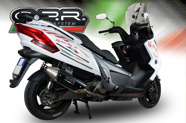 Exhaust compatible with Kymco Myroad 700 2012-2016, Power Bomb, Homologated legal slip-on exhaust including removable db killer and link pipe 