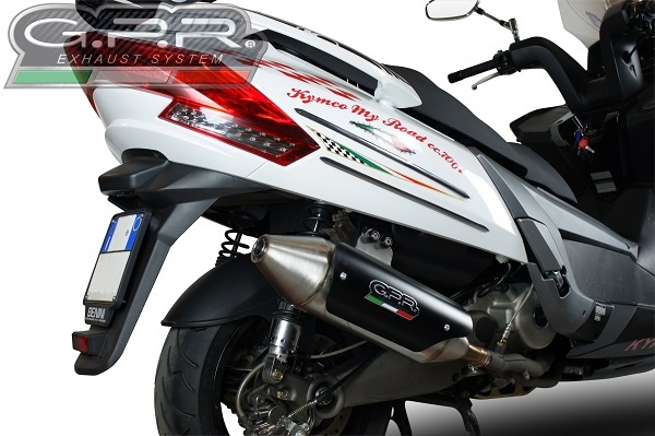 Exhaust compatible with Kymco Myroad 700 2012-2016, Power Bomb, Homologated legal slip-on exhaust including removable db killer and link pipe 