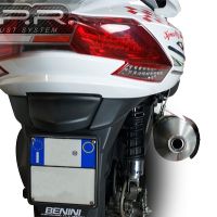 Exhaust compatible with Kymco Myroad 700 2012-2016, Power Bomb, Homologated legal slip-on exhaust including removable db killer and link pipe 