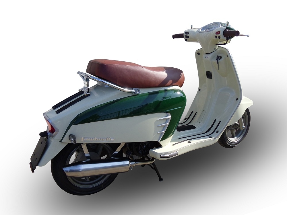 Scarico compatibile con Lambretta Lambretta 125 - 150 Milano 2012-2014, Ultracone lucido, Scarico completo omologato,fornito con db killer estraibile e collettore