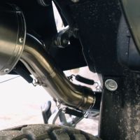 Exhaust compatible with Ktm EGS Adventure - LC4 1999-2003, Furore Nero, Homologated legal slip-on exhaust including removable db killer and link pipe 