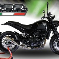 Exhaust system compatible with Benelli Leoncino 500 Trail 2017-2020, Powercone Evo, Homologated legal slip-on exhaust including removable db killer and link pipe 