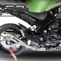 Exhaust system compatible with Benelli Leoncino 500 Trail 2017-2020, Powercone Evo, Homologated legal slip-on exhaust including removable db killer and link pipe 