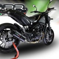 Exhaust system compatible with Benelli Leoncino 500 2017-2020, Furore Evo4 Nero, Homologated legal slip-on exhaust including removable db killer and link pipe 
