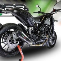 Exhaust system compatible with Benelli Leoncino 500 Trail 2017-2020, Gpe Ann. Poppy, Homologated legal slip-on exhaust including removable db killer and link pipe 