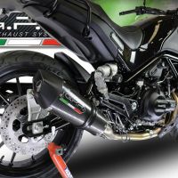 Exhaust system compatible with Benelli Leoncino 500 Trail 2017-2020, Gpe Ann. Poppy, Homologated legal slip-on exhaust including removable db killer and link pipe 