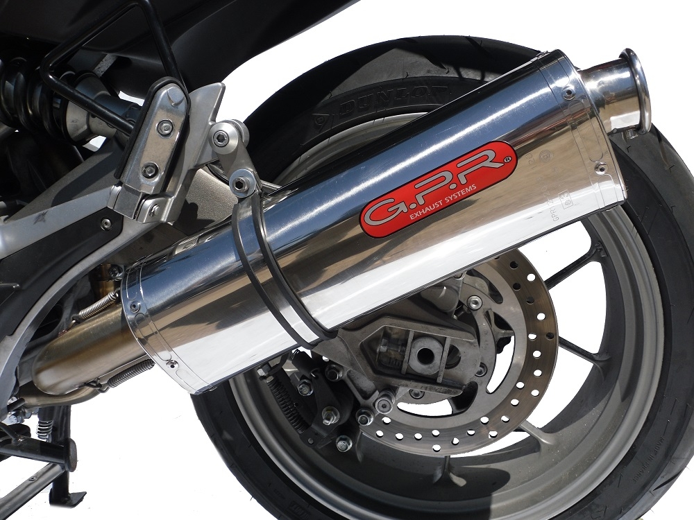 Exhaust system compatible with Aprilia Mana 850 Gt 2007-2016, Trioval, Homologated legal mid-full system exhaust including removable db killer 