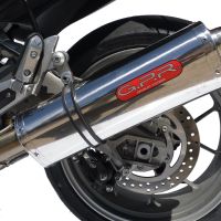 Scarico compatibile con Aprilia Mana 850 Gt 2007-2016, Trioval, Terminale di scarico semi-completo, omologato, con db killer estraibile e raccordo specifico