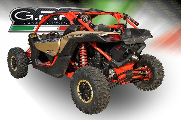 Scarico compatibile con Can Am Maverick X3 Turbo Buggy 2017-2024, Deeptone Atv, Scarico omologato, silenziatore con db killer estraibile e raccordo specifico