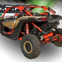 Exhaust system compatible with Can Am Maverick X3 Turbo Buggy 2017-2023, Deeptone Atv, Homologated legal slip-on exhaust including removable db killer and link pipe 