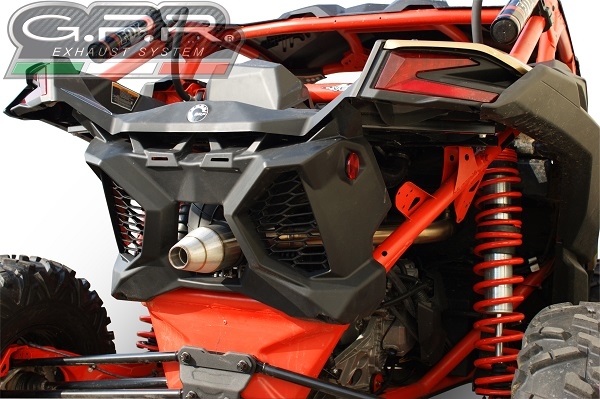 Scarico compatibile con Can Am Maverick X3 Turbo Buggy 2017-2024, Deeptone Atv, Scarico omologato, silenziatore con db killer estraibile e raccordo specifico