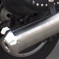 Exhaust compatible with Yamaha Xvs 1300 Midnight Star 2006-2014, Inox Oval Bomb, Homologated legal slip-on exhaust including removable db killer, link pipe and catalyst 