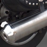 Exhaust system compatible with Yamaha Xvs 1300 Midnight Star 2006-2014, Inox Oval Bomb, Homologated legal slip-on exhaust including removable db killer, link pipe and catalyst 