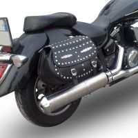 Exhaust compatible with Yamaha Xvs 1300 Midnight Star 2006-2014, Inox Oval Bomb, Homologated legal slip-on exhaust including removable db killer, link pipe and catalyst 