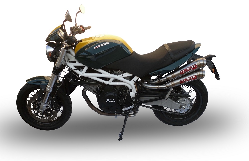 Scarico compatibile con Moto Morini Sport 1200 2008-2010, Powercone Evo, Coppia di terminali di scarico omologati, forniti con db killer removibili e raccordi specifici