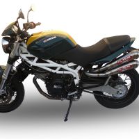 Scarico compatibile con Moto Morini Sport 1200 2008-2010, Powercone Evo, Coppia di terminali di scarico omologati, forniti con db killer removibili e raccordi specifici