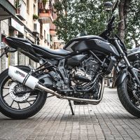 Exhaust compatible with Yamaha Mt-07 2014-2016, Albus Ceramic, Homologated legal full system exhaust, including removable db killer 