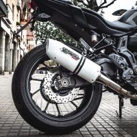 Exhaust compatible with Yamaha Mt-07 2014-2016, Albus Ceramic, Homologated legal full system exhaust, including removable db killer 