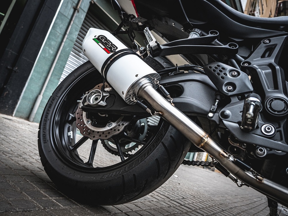 Exhaust compatible with Yamaha Mt-07 2014-2016, Albus Ceramic, Homologated legal full system exhaust, including removable db killer 
